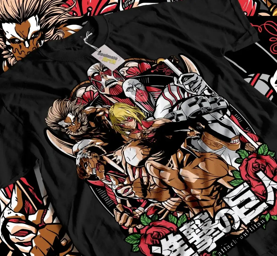 Eren Annie Attack on Titan T-Shirt Cotton