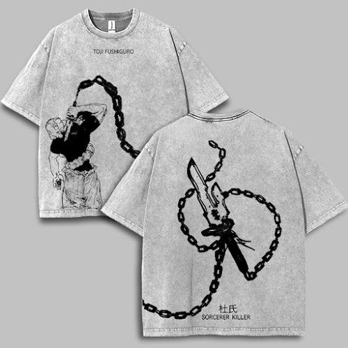 Toji Fushiguro the sorcerer killer – Washed Tee Cotton Top