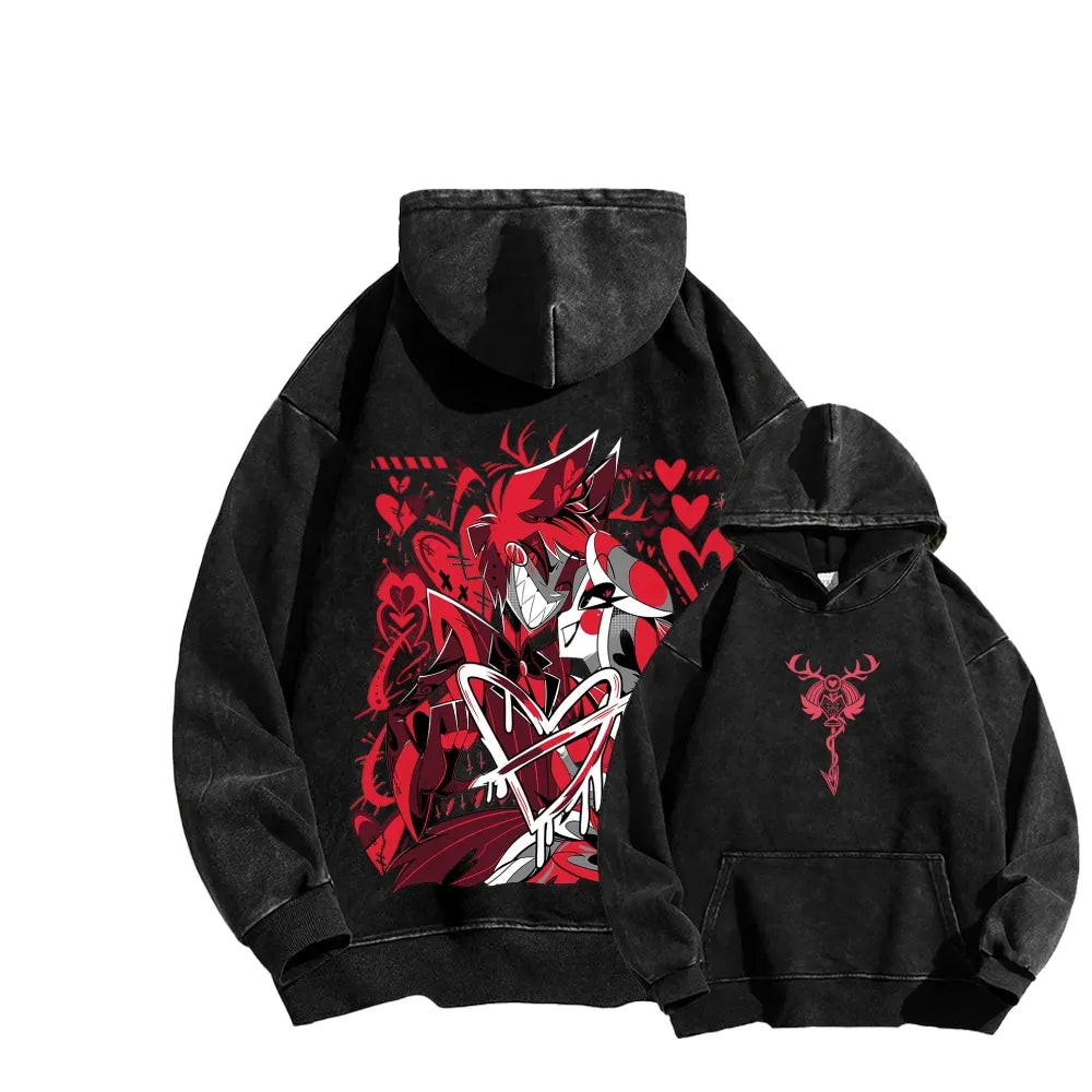 Hazbin Hotel Unisex Washed Hoodie